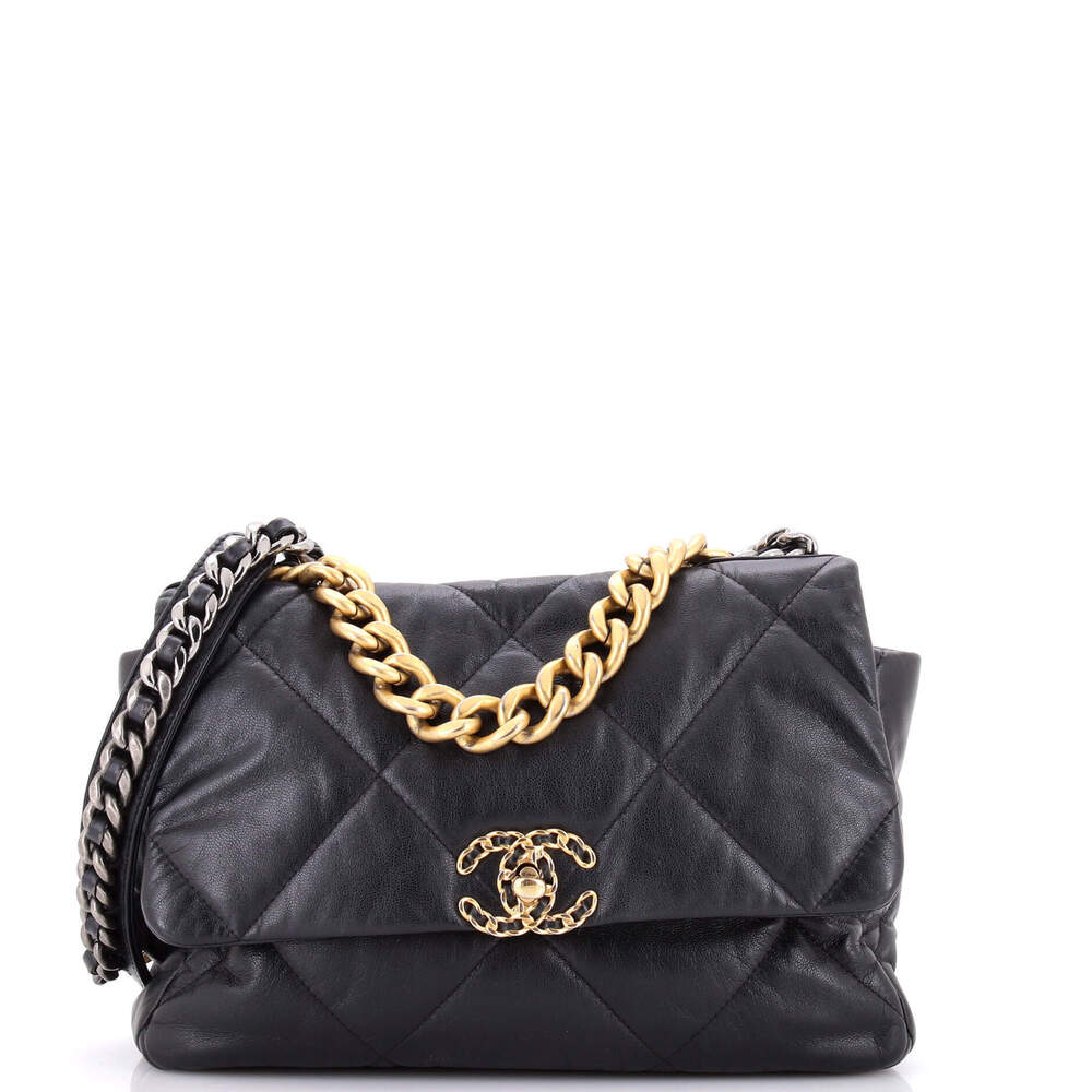 Chanel Large 19 Flap Bag Quilted Leather